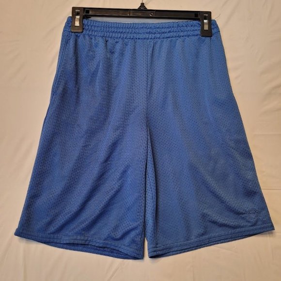 Vintage Starter Blue Mesh Running Sweat Shorts With Pockets Size L 10-12 - Picture 2 of 14